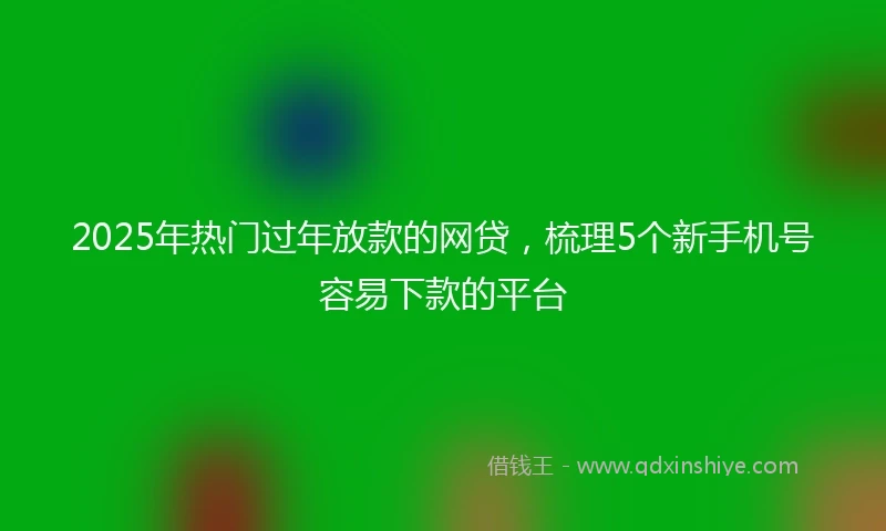 2025年热门过年放款的网贷，梳理5个新手机号容易下款的平台