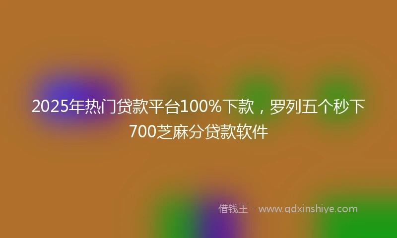 2025年热门贷款平台100%下款，罗列五个秒下700芝麻分贷款软件