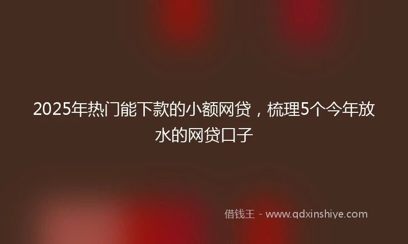 2025年热门能下款的小额网贷，梳理5个今年放水的网贷口子