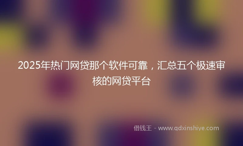 2025年热门网贷那个软件可靠，汇总五个极速审核的网贷平台