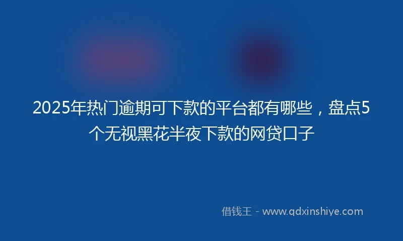2025年热门逾期可下款的平台都有哪些，盘点5个无视黑花半夜下款的网贷口子