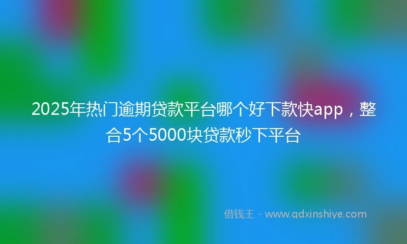 2025年热门逾期贷款平台哪个好下款快app，整合5个5000块贷款秒下平台
