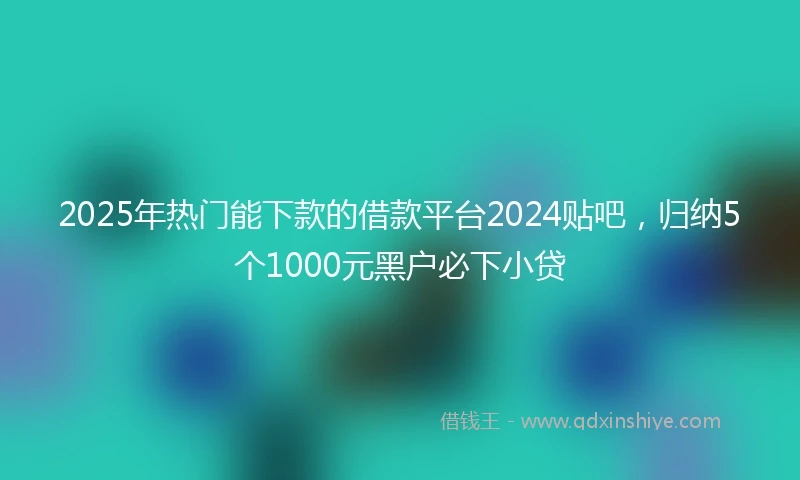 2025年热门能下款的借款平台2024贴吧，归纳5个1000元黑户必下小贷