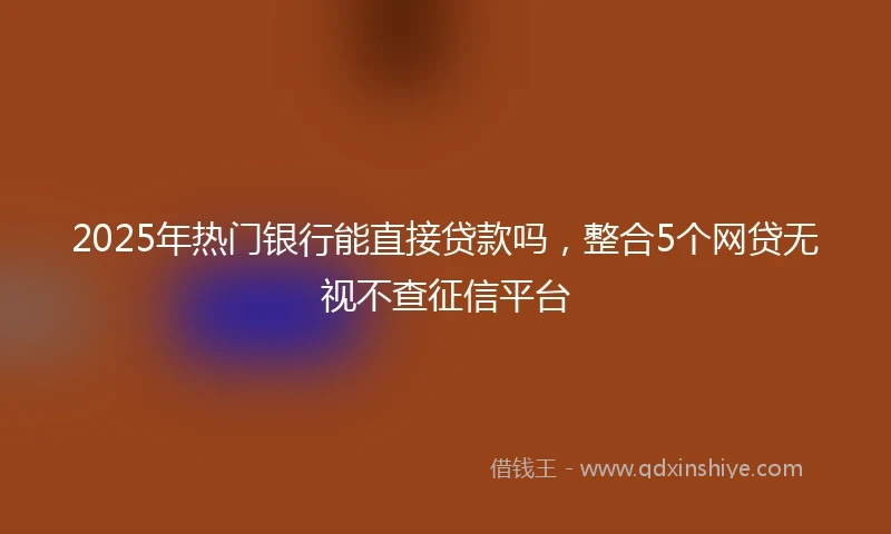 2025年热门银行能直接贷款吗，整合5个网贷无视不查征信平台