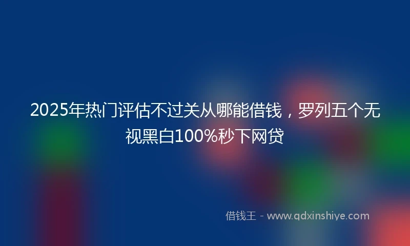 2025年热门评估不过关从哪能借钱，罗列五个无视黑白100%秒下网贷