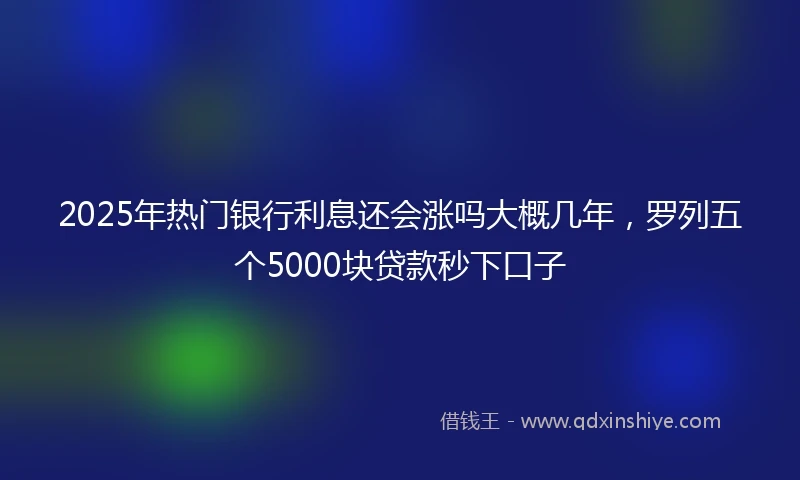 2025年热门银行利息还会涨吗大概几年，罗列五个5000块贷款秒下口子