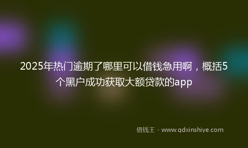 2025年热门逾期了哪里可以借钱急用啊，概括5个黑户成功获取大额贷款的app