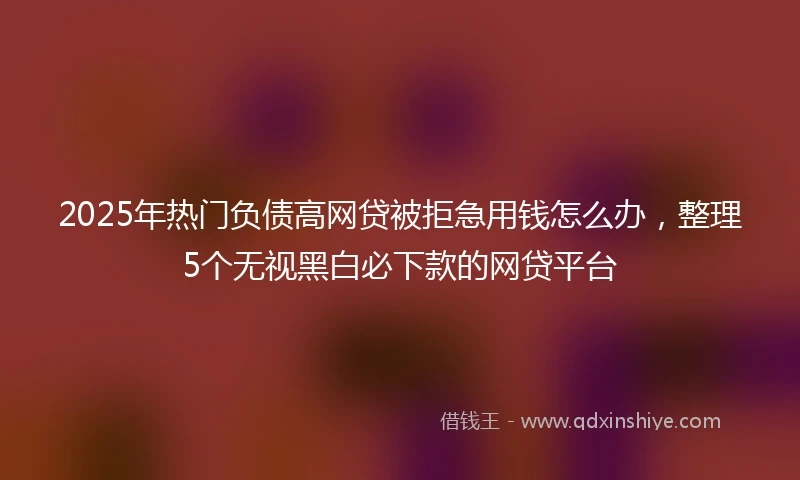 2025年热门负债高网贷被拒急用钱怎么办，整理5个无视黑白必下款的网贷平台