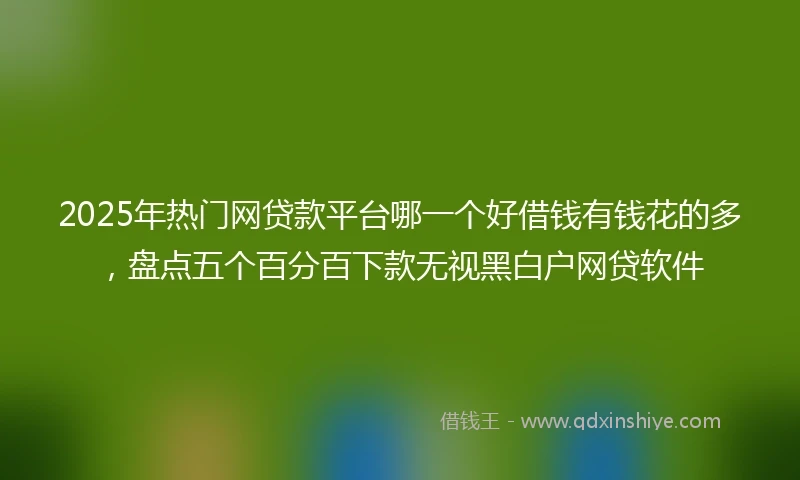 2025年热门网贷款平台哪一个好借钱有钱花的多，盘点五个百分百下款无视黑白户网贷软件
