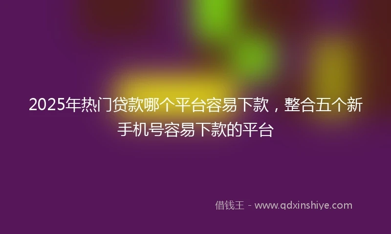 2025年热门贷款哪个平台容易下款，整合五个新手机号容易下款的平台