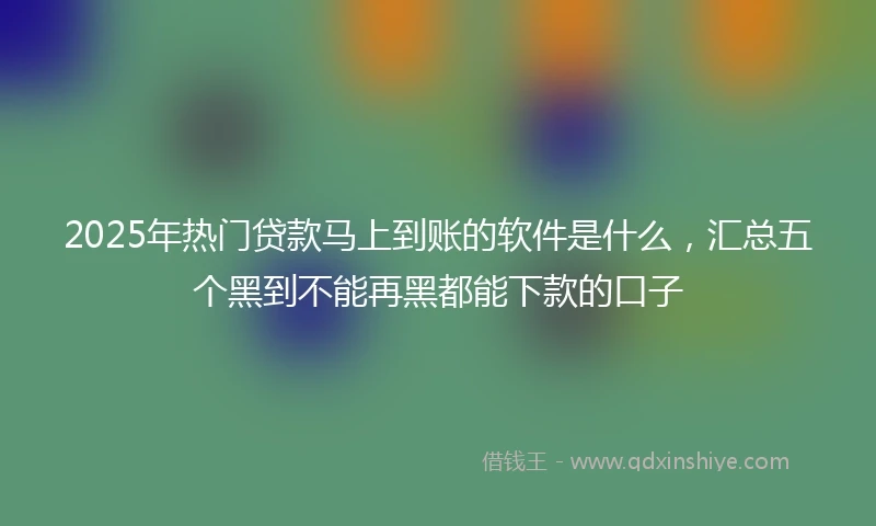 2025年热门贷款马上到账的软件是什么，汇总五个黑到不能再黑都能下款的口子