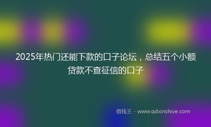 2025年热门还能下款的口子论坛，总结五个小额贷款不查征信的口子