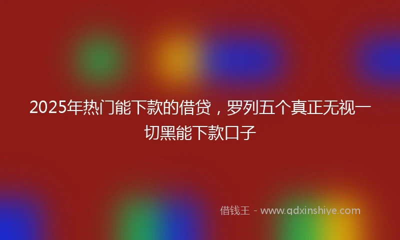 2025年热门能下款的借贷，罗列五个真正无视一切黑能下款口子