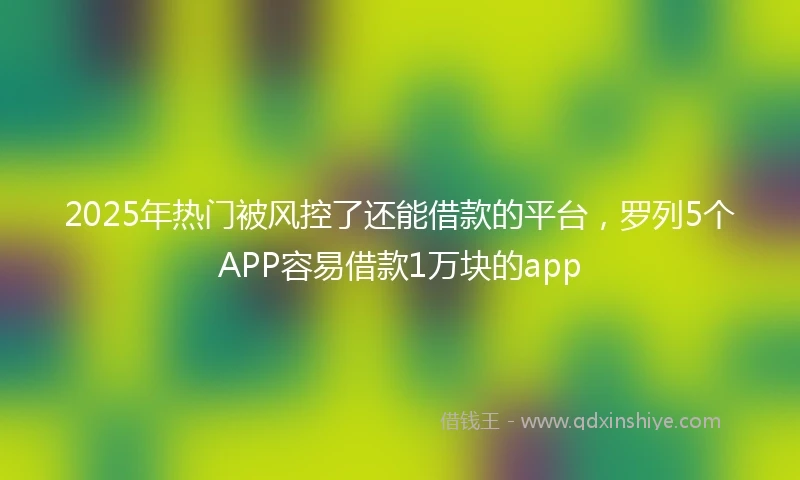 2025年热门被风控了还能借款的平台，罗列5个APP容易借款1万块的app