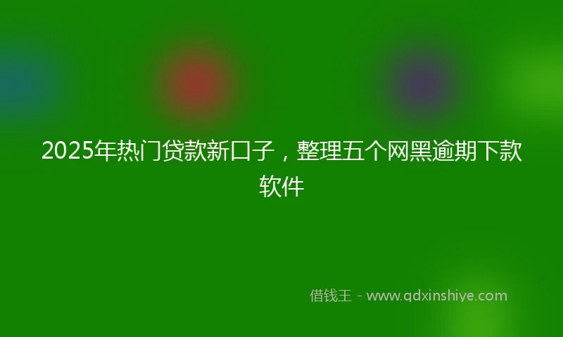 2025年热门贷款新口子，整理五个网黑逾期下款软件
