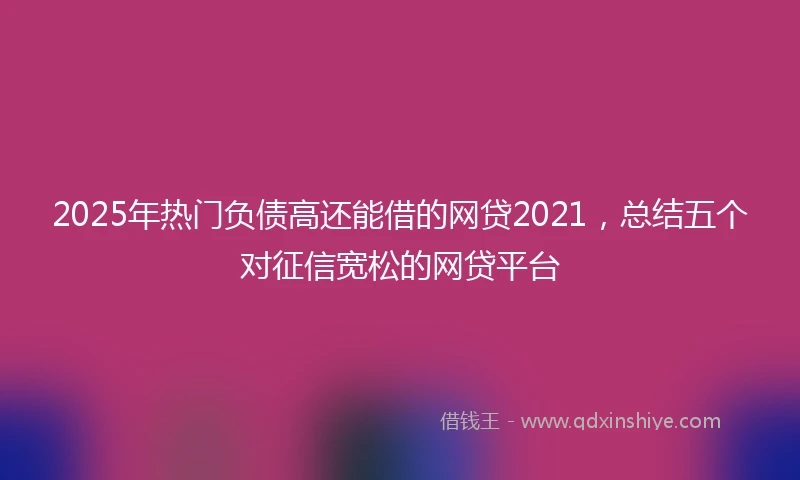 2025年热门负债高还能借的网贷2021，总结五个对征信宽松的网贷平台