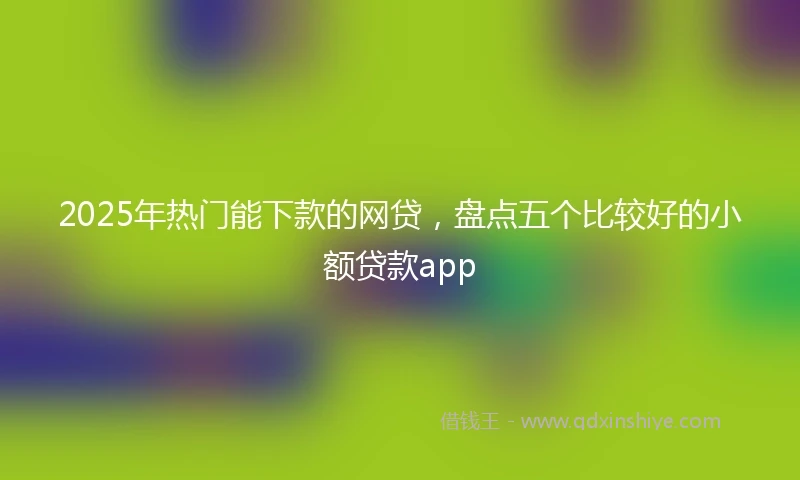 2025年热门能下款的网贷，盘点五个比较好的小额贷款app