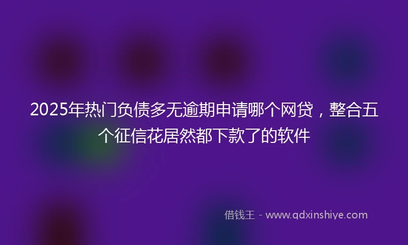2025年热门负债多无逾期申请哪个网贷，整合五个征信花居然都下款了的软件