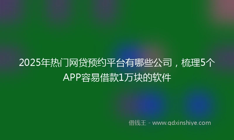 2025年热门网贷预约平台有哪些公司，梳理5个APP容易借款1万块的软件