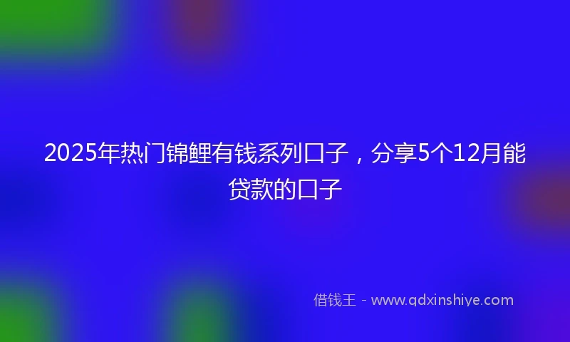 2025年热门锦鲤有钱系列口子，分享5个12月能贷款的口子