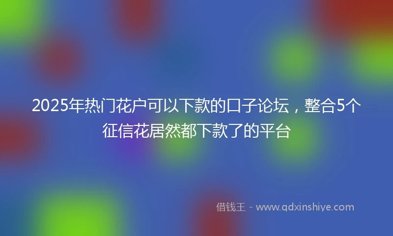 2025年热门花户可以下款的口子论坛，整合5个征信花居然都下款了的平台