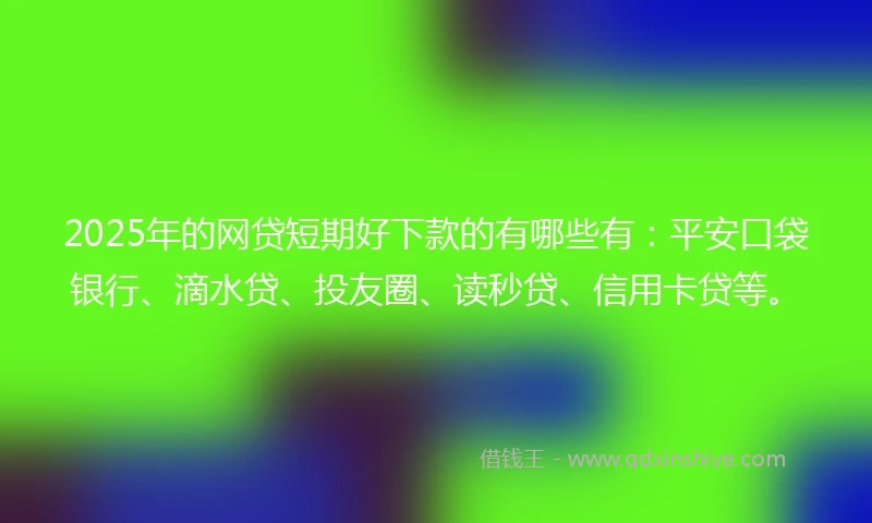 2025年的网贷短期好下款的有哪些有：平安口袋银行、滴水贷、投友圈、读秒贷、信用卡贷等。