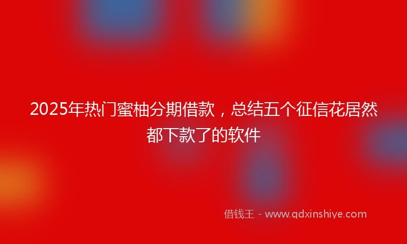 2025年热门蜜柚分期借款，总结五个征信花居然都下款了的软件