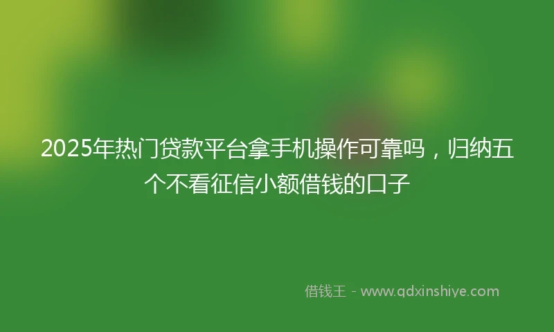 2025年热门贷款平台拿手机操作可靠吗，归纳五个不看征信小额借钱的口子