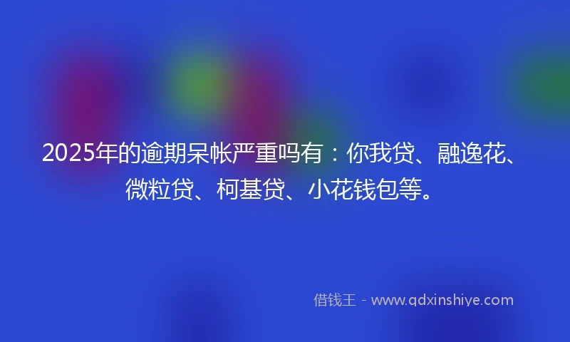 2025年的逾期呆帐严重吗有：你我贷、融逸花、微粒贷、柯基贷、小花钱包等。