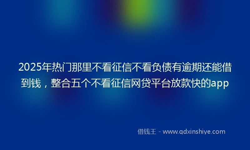 2025年热门那里不看征信不看负债有逾期还能借到钱，整合五个不看征信网贷平台放款快的app