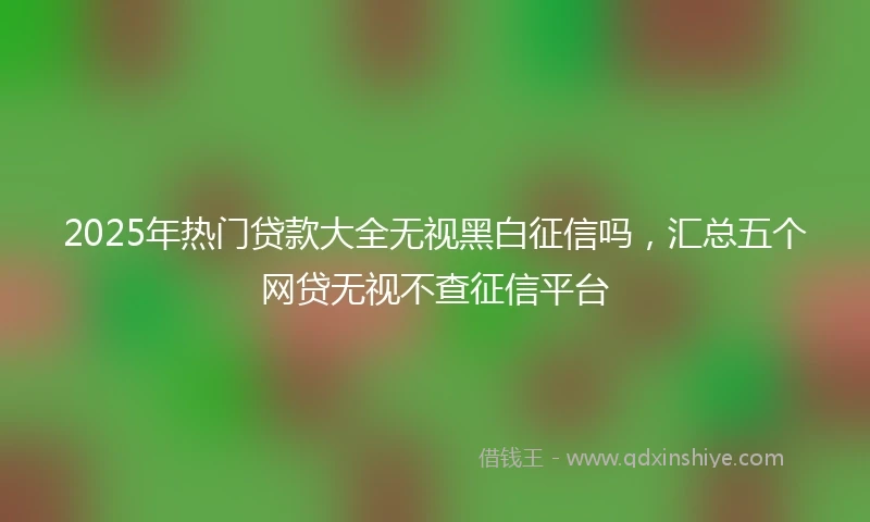 2025年热门贷款大全无视黑白征信吗，汇总五个网贷无视不查征信平台