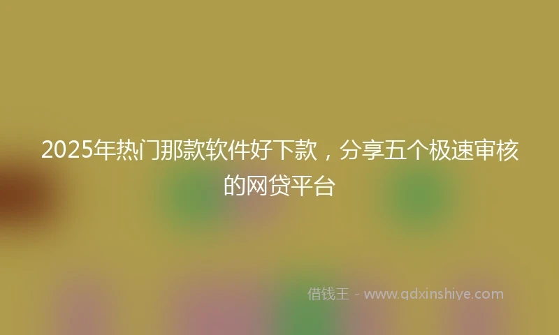2025年热门那款软件好下款，分享五个极速审核的网贷平台