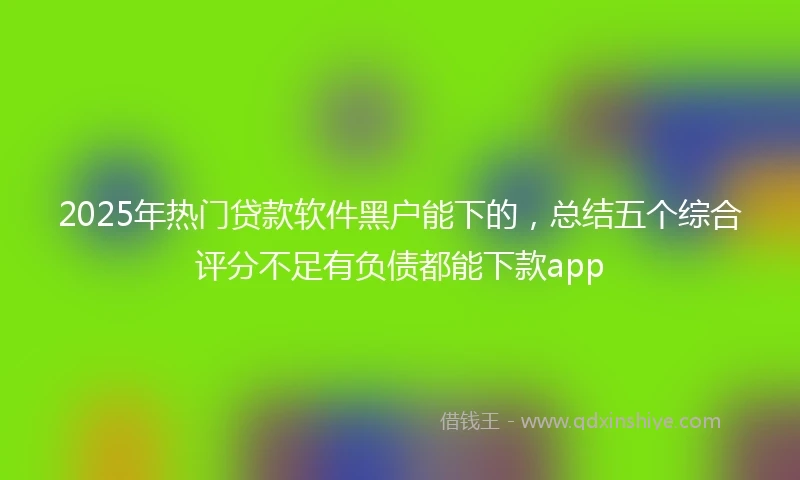 2025年热门贷款软件黑户能下的,总结五个综合评分不足有负债都能下款app