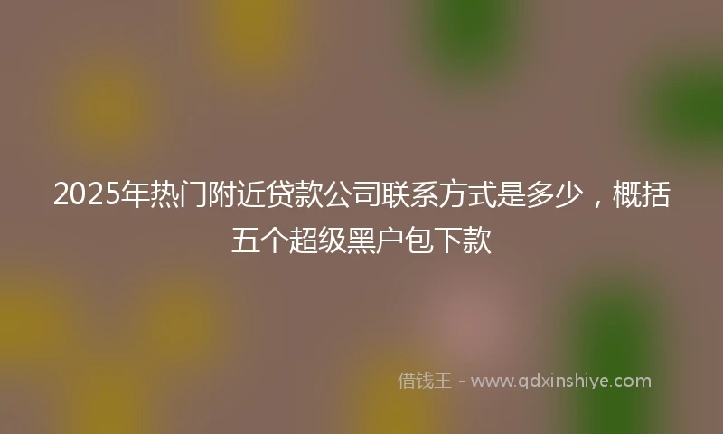 2025年热门附近贷款公司联系方式是多少，概括五个超级黑户包下款
