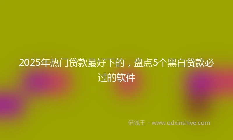 2025年热门贷款最好下的,盘点5个黑白贷款必过的软件