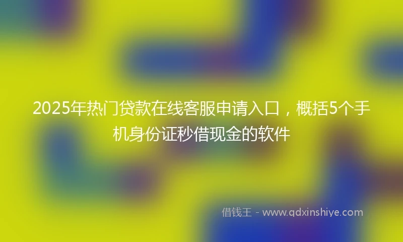 2025年热门贷款在线客服申请入口，概括5个手机身份证秒借现金的软件