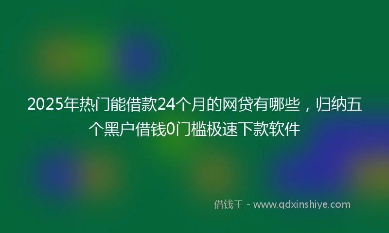 2025年热门能借款24个月的网贷有哪些，归纳五个黑户借钱0门槛极速下款软件