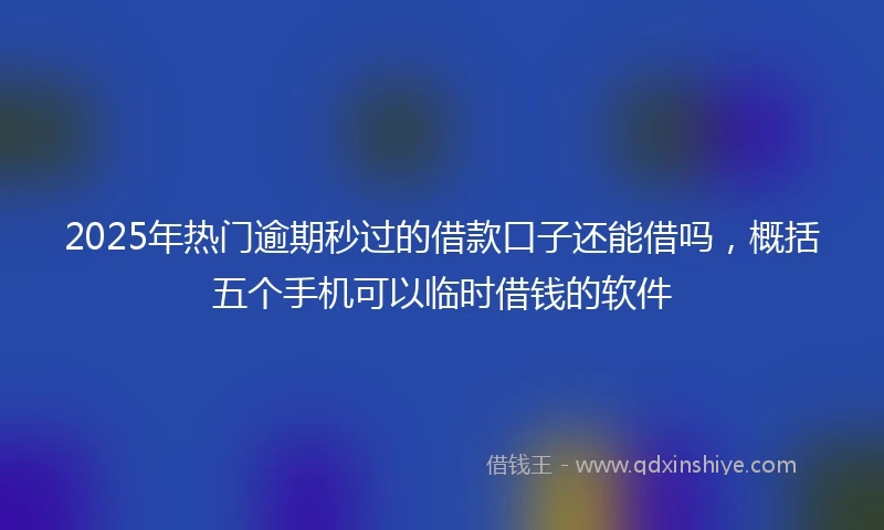 2025年热门逾期秒过的借款口子还能借吗，概括五个手机可以临时借钱的软件