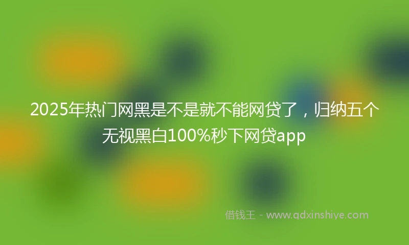 2025年热门网黑是不是就不能网贷了，归纳五个无视黑白100%秒下网贷app