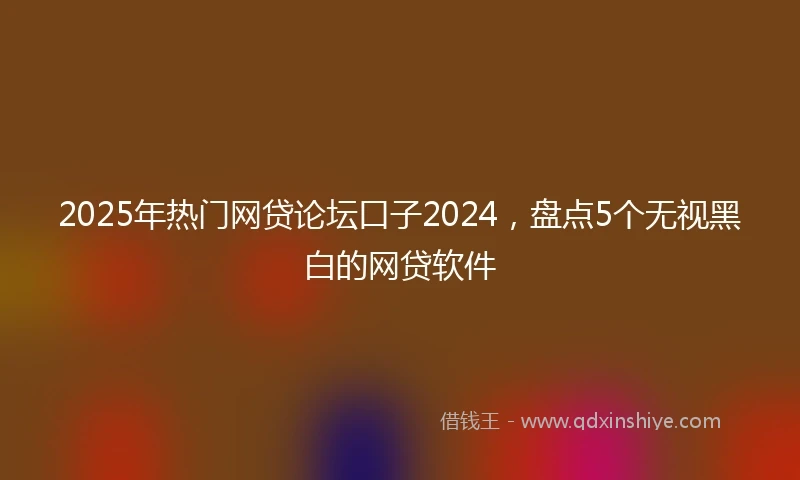 2025年热门网贷论坛口子2024，盘点5个无视黑白的网贷软件
