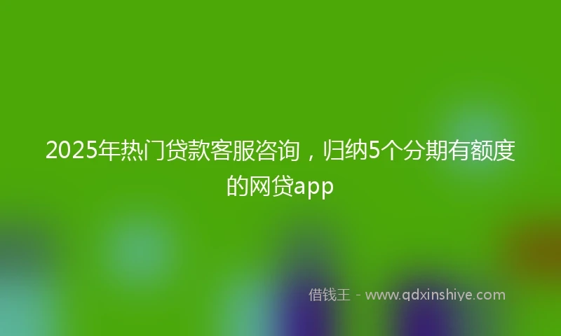 2025年热门贷款客服咨询，归纳5个分期有额度的网贷app