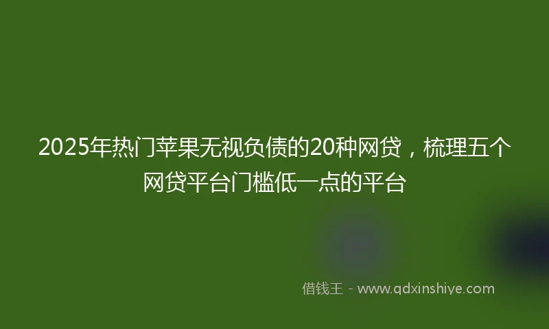 2025年热门苹果无视负债的20种网贷，梳理五个网贷平台门槛低一点的平台