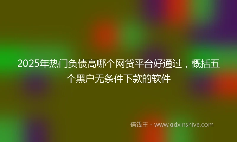 2025年热门负债高哪个网贷平台好通过，概括五个黑户无条件下款的软件