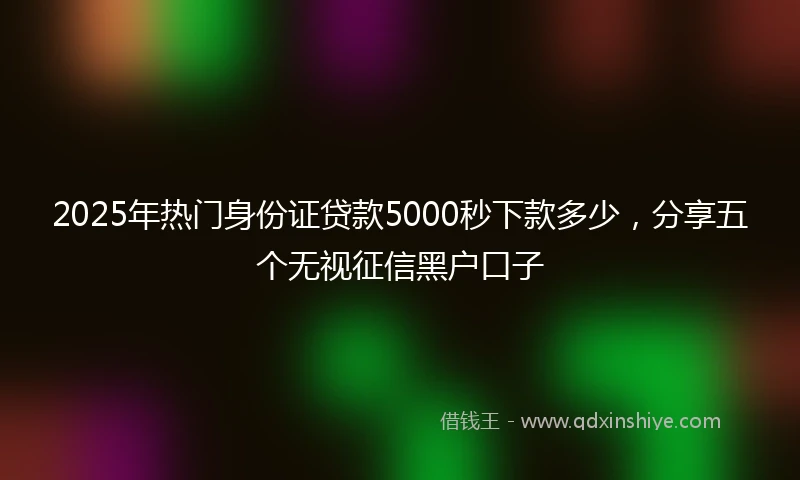 2025年热门身份证贷款5000秒下款多少，分享五个无视征信黑户口子