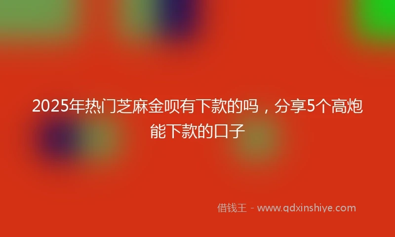 2025年热门芝麻金呗有下款的吗，分享5个高炮能下款的口子