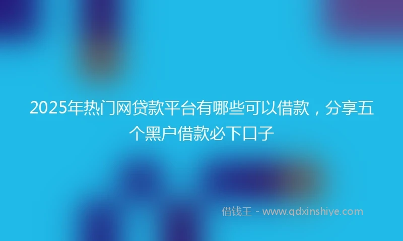 2025年热门网贷款平台有哪些可以借款，分享五个黑户借款必下口子