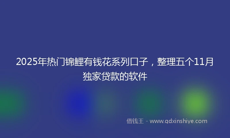 2025年热门锦鲤有钱花系列口子,整理五个11月独家贷款的软件