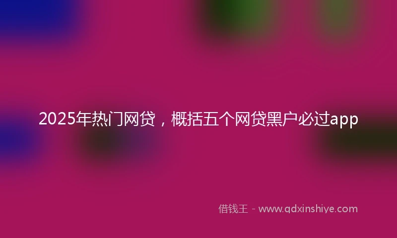 2025年热门网贷，概括五个网贷黑户必过app