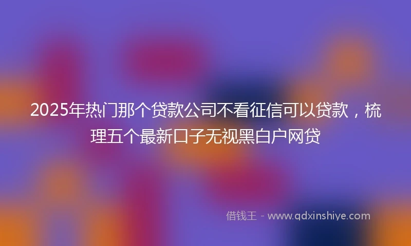 2025年热门那个贷款公司不看征信可以贷款，梳理五个最新口子无视黑白户网贷