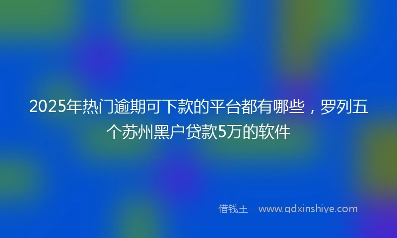 2025年热门逾期可下款的平台都有哪些，罗列五个苏州黑户贷款5万的软件
